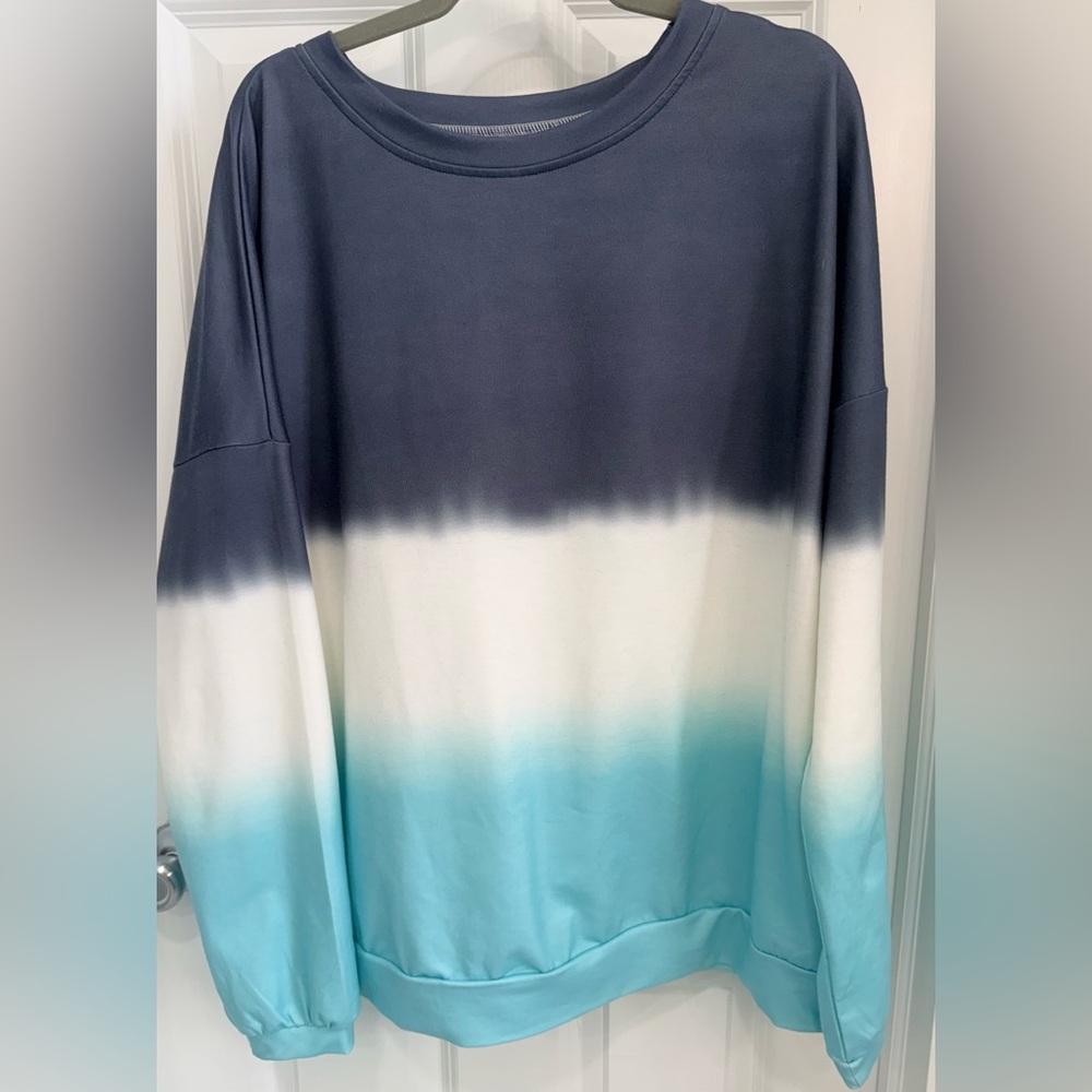 Blue and White Ombre Sweatshirt